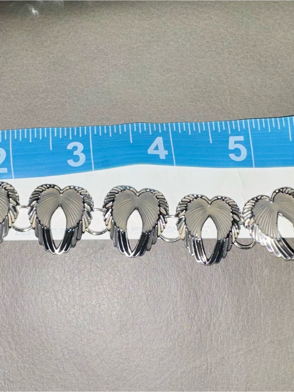 Silver Heart Wing Link Bracelet